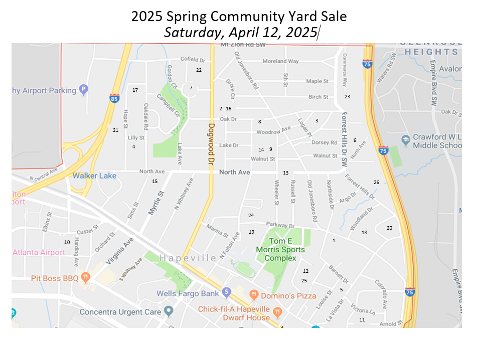 Spring 2025 Community Yard Sale Map
